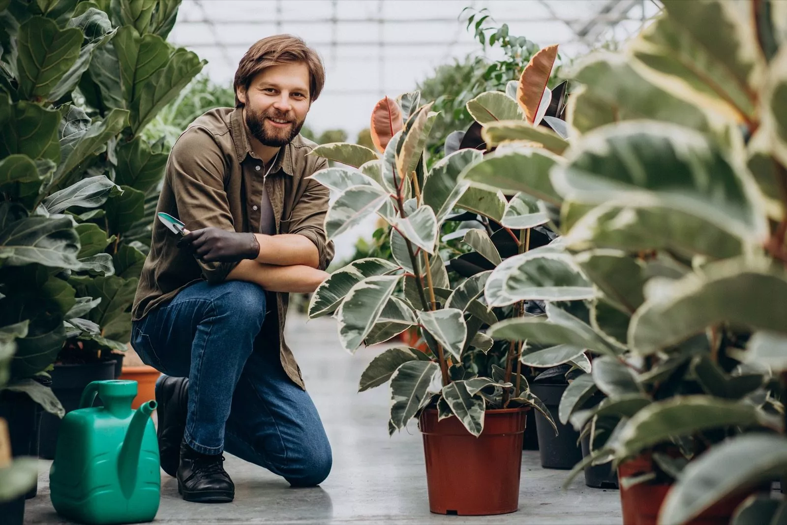 Plantaardigste florist met planten