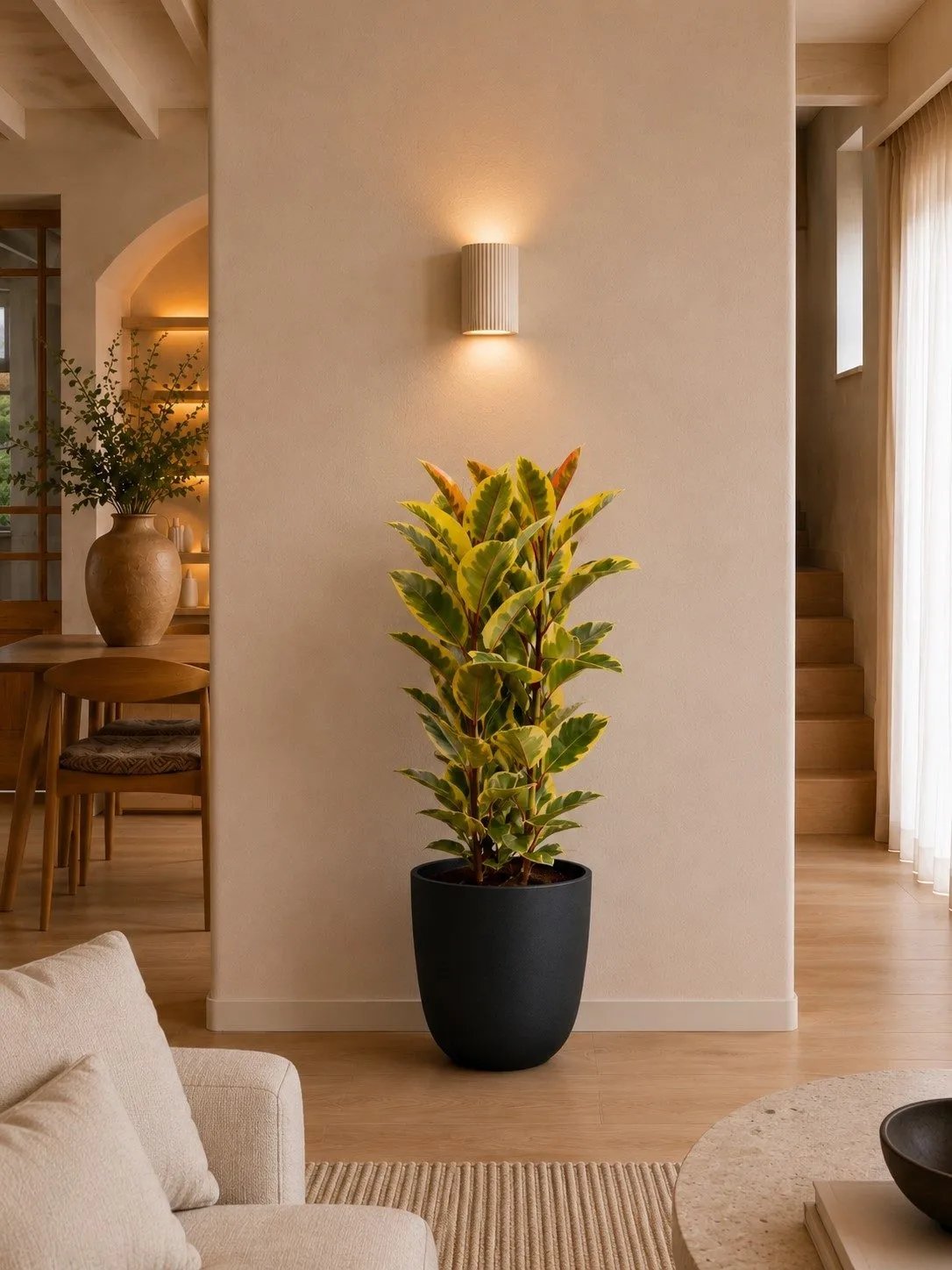 Ficus Elastica Tineke struik - 140 cm Ficus Elastica Tineke struik - 140 cm