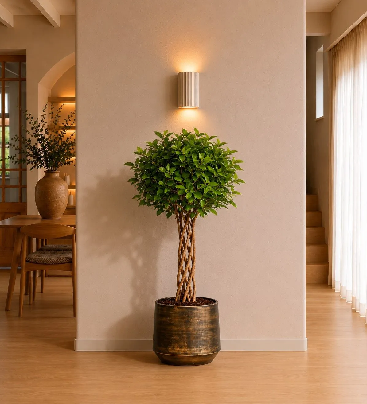 Ficus Moclame gevlochten cilinder – 120 cm