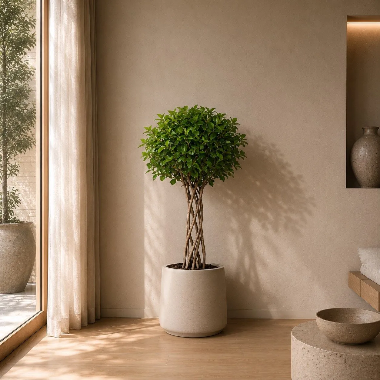Ficus Moclame gevlochten cilinder – 120 cm