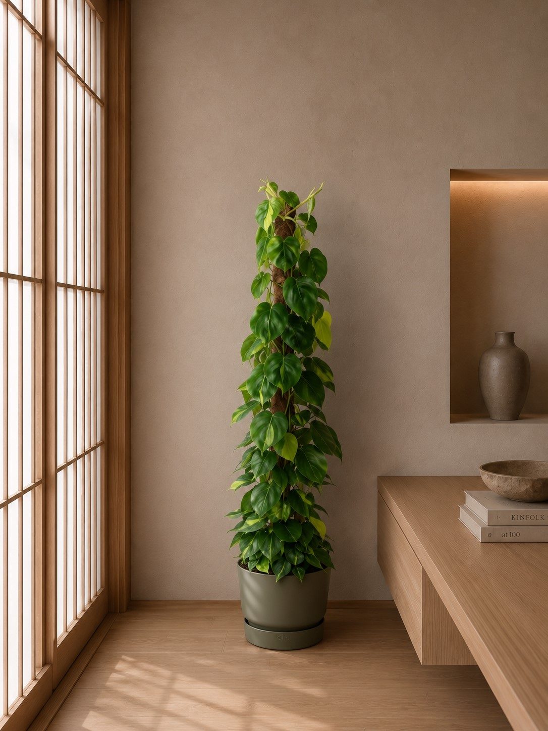 Philodendron Scandens Brasil mosstok - 150 cm