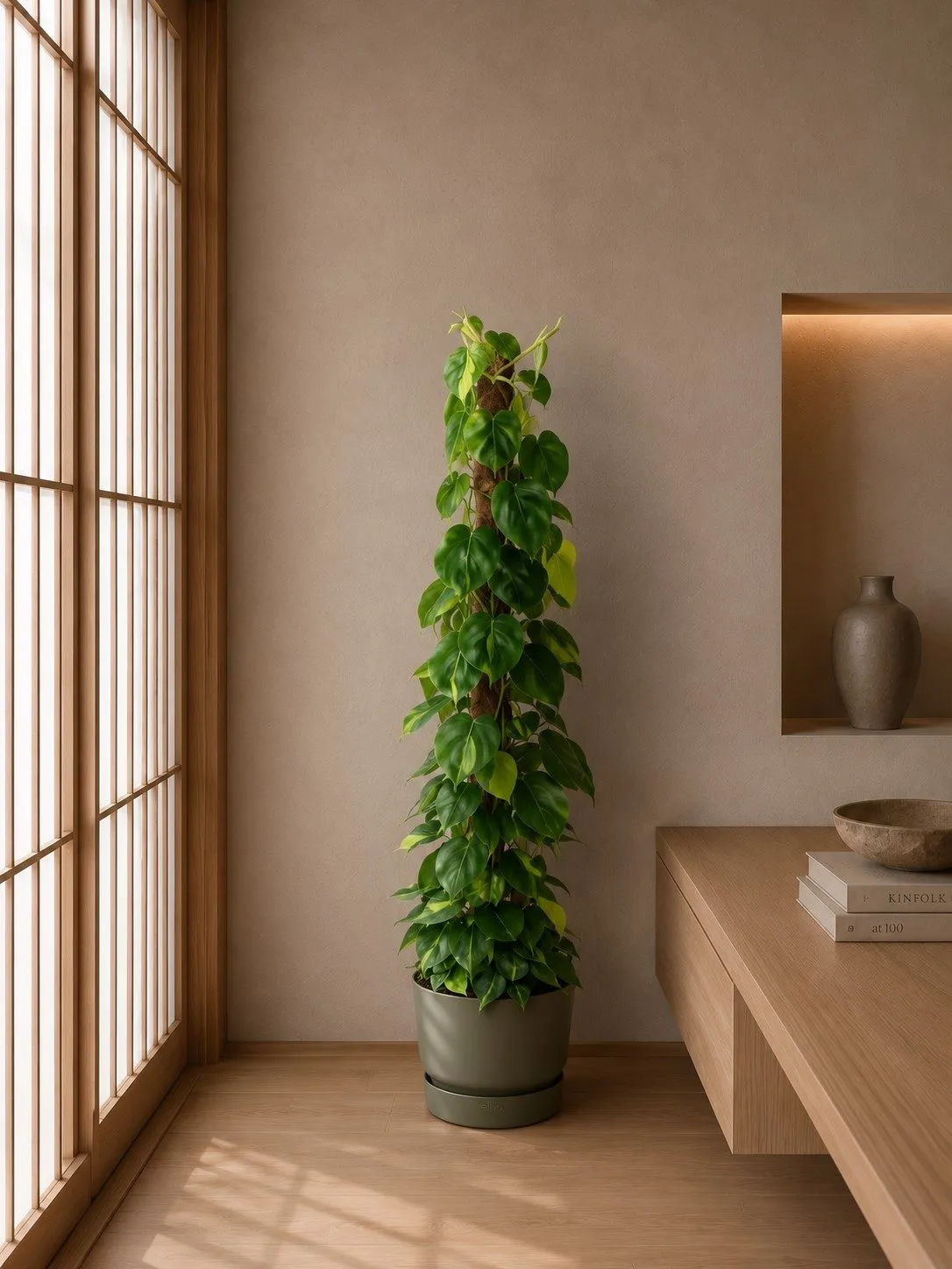 Philodendron Scandens Brasil mosstok - 150 cm