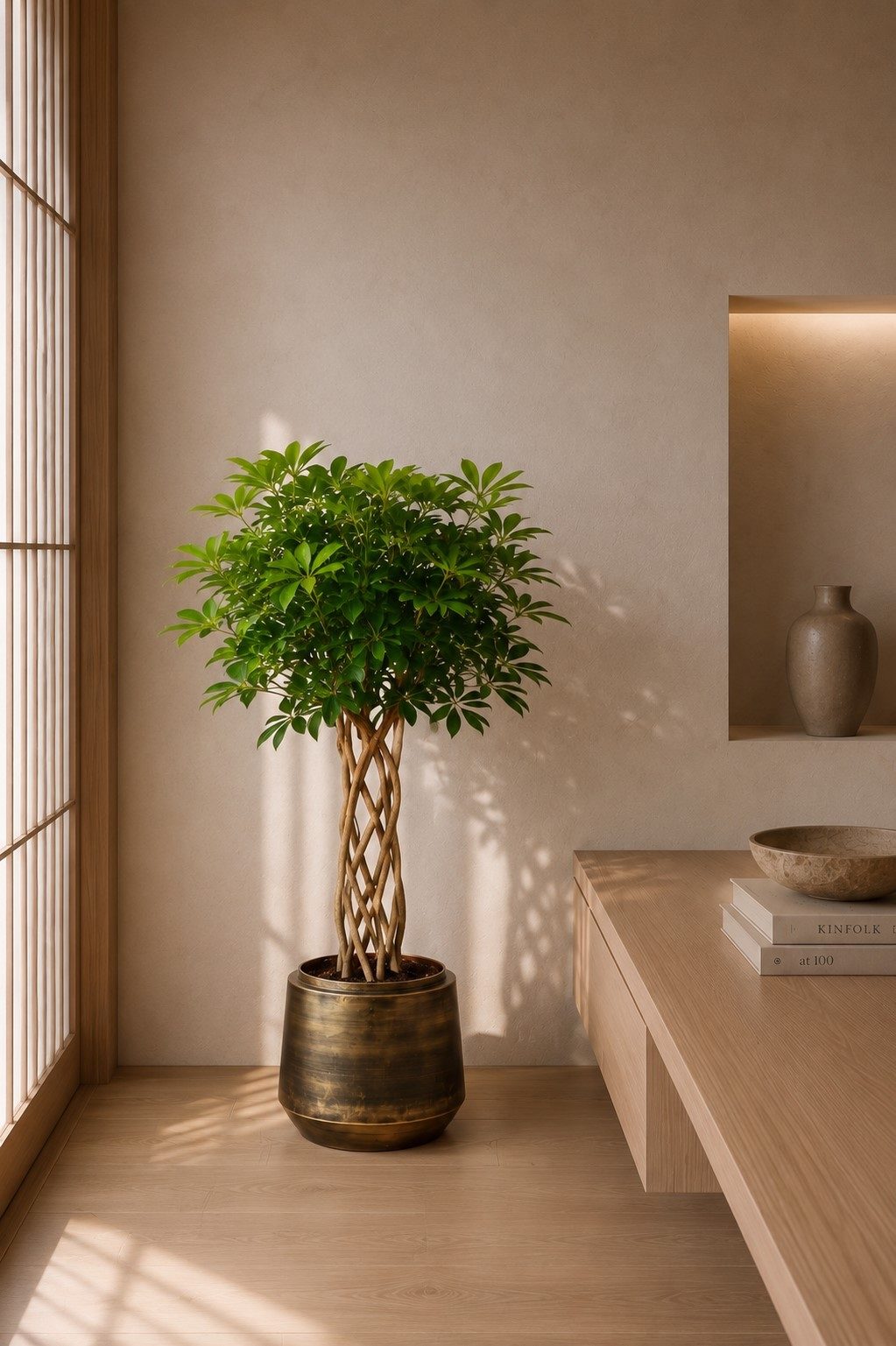 Schefflera Arboricola Compacta gevlochten stam - 130 cm
