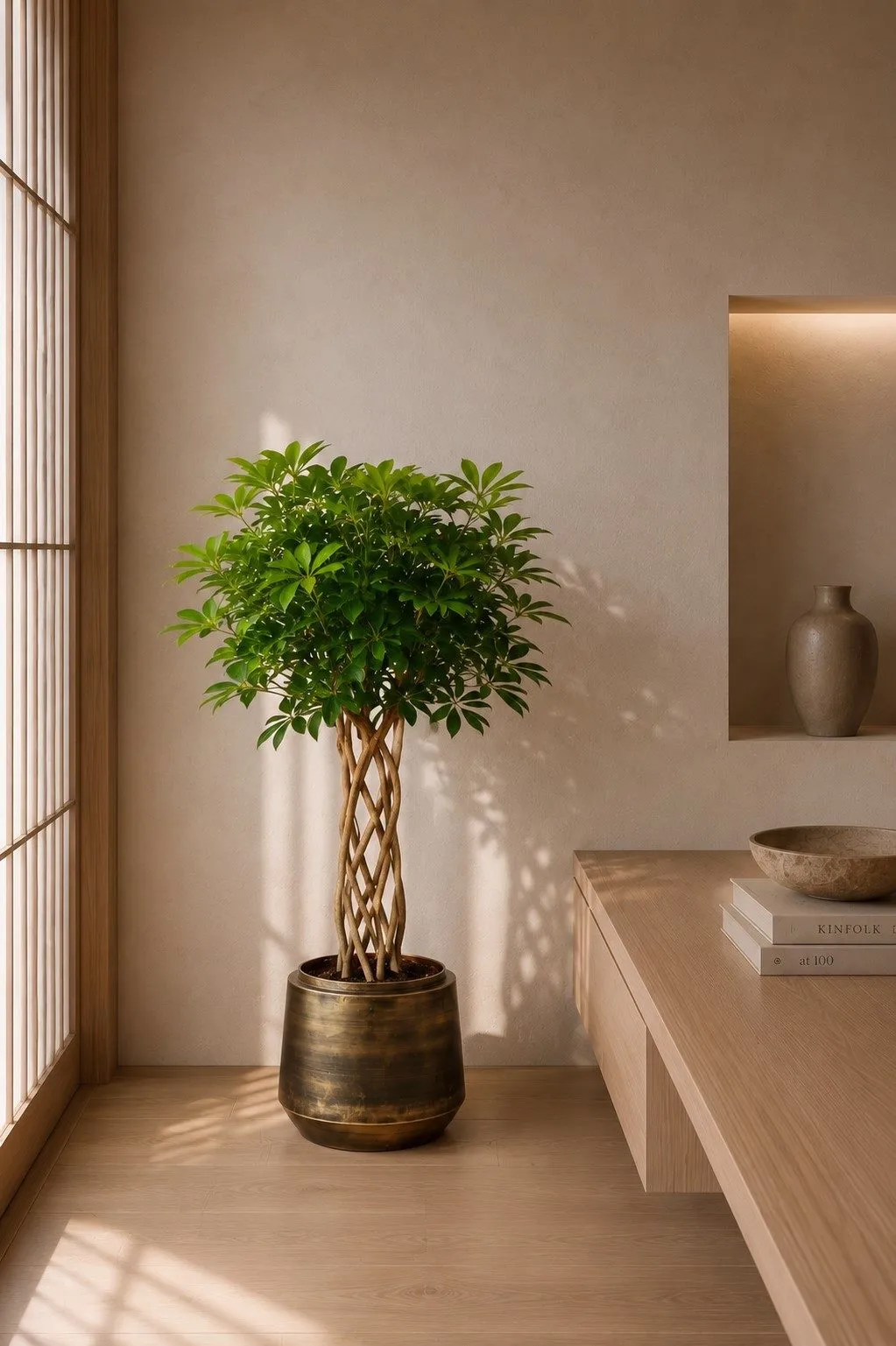 Schefflera Arboricola Compacta gevlochten stam - 130 cm